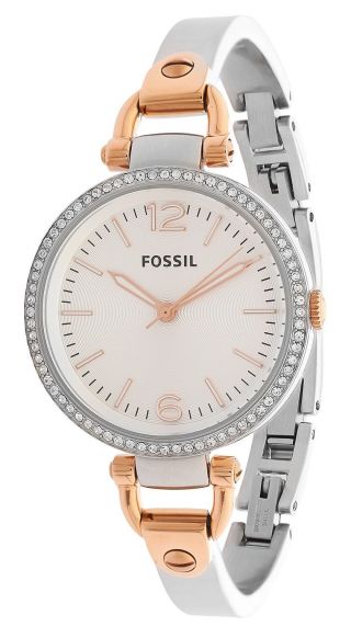 Fossil Damen Armbanduhr Silber/rotgold Es3447 Bild