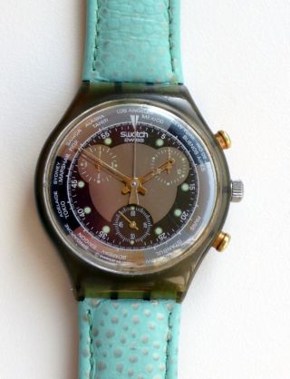 Retro Swatch Damenuhr Herrenuhr Chrono Jet Lag 1993 Bild