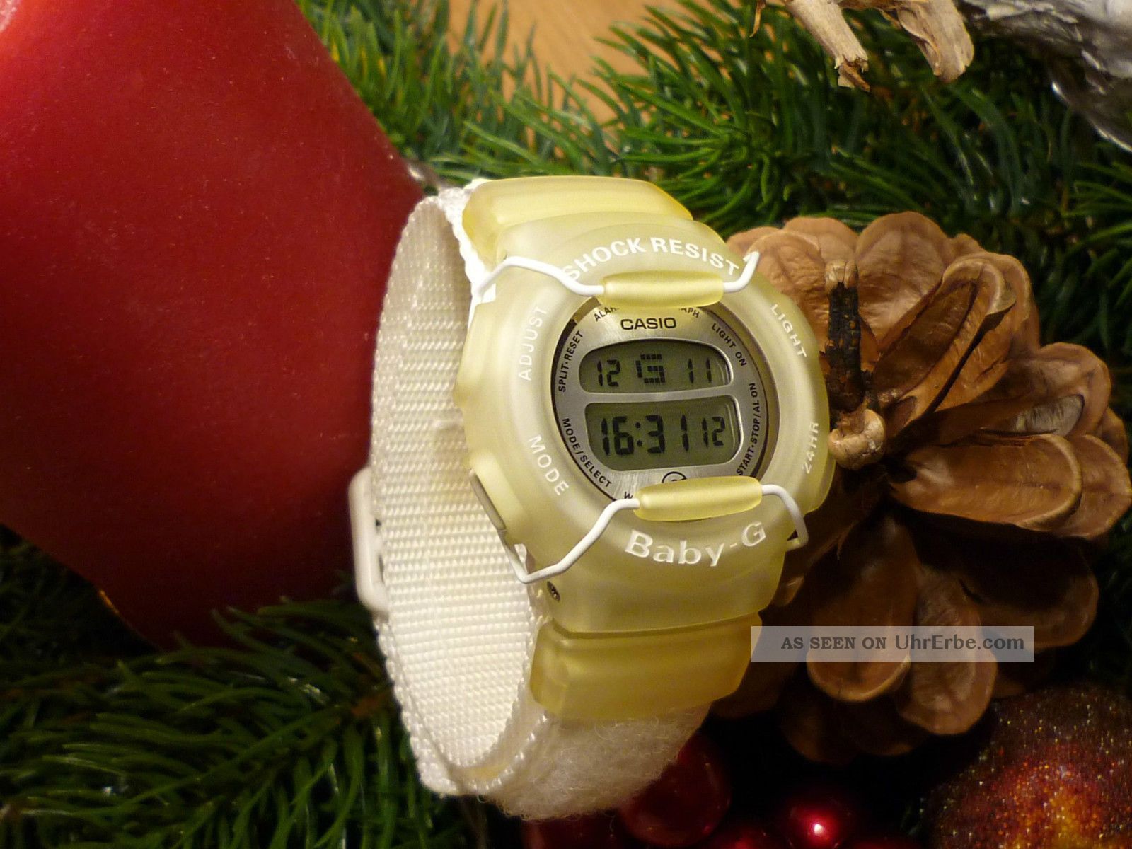 Uhr Damen Casio Baby - G Weiss Läuft Einwandfrei - Armbanduhren Bild