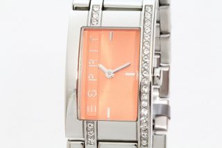 Esprit Uhr Damenuhr Strass Edelstahl Houston Orange Es000m02111 Bild