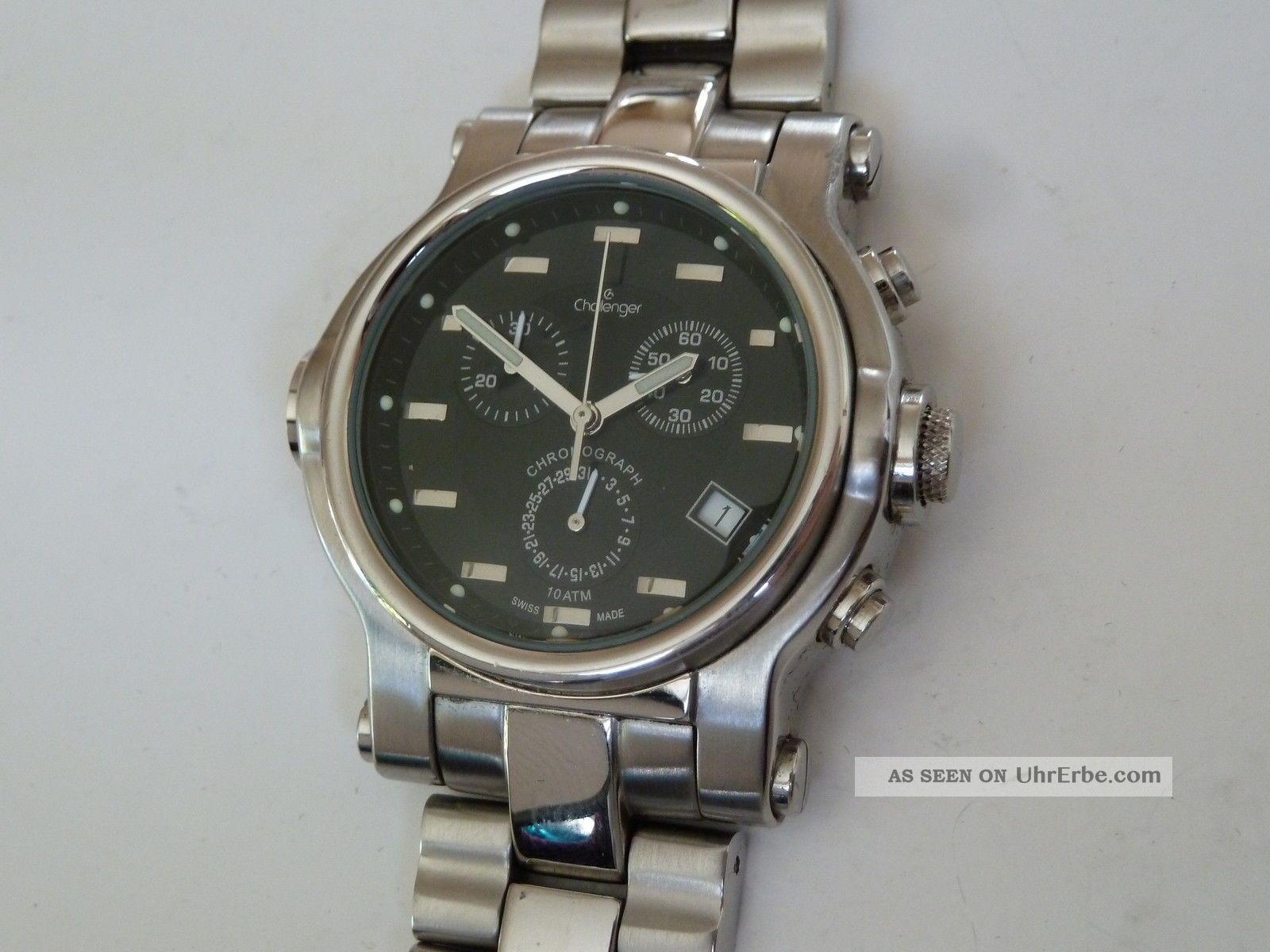 Sportlicher Chronograph Von Challenger Mit Edelstahlarmband Armbanduhren Bild