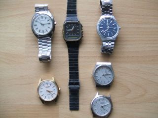 Defekte Uhrsammlung An Bastler 5 Stück Verschiedene Citizen Armbanduhr Bild