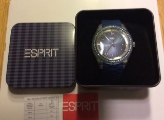 Esprit Damen Uhr,  Winter Blau,  Kautschukband,  Strasssteinchen, Bild