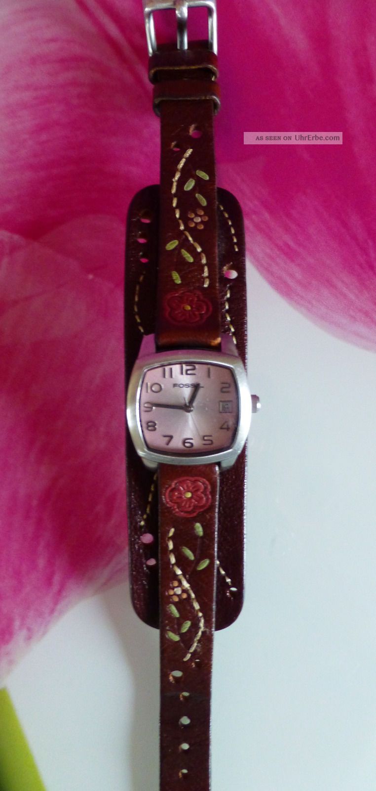 Fossil,  Tolle Armbanduhr Mit Lederband Und Datumsanzeige Topzustand Armbanduhren Bild