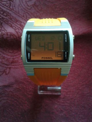 Fossil Unisex Digital Armbanduhr Dq1193 Orange Bild