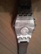 Wow Sammlerstück Swatch Chrom/schwarzes Leder/swarowski Steine Armbanduhren Bild 3