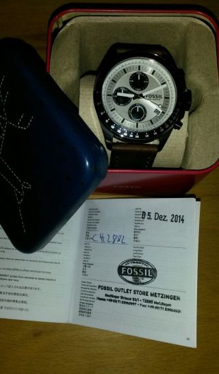 Fossil Herrenuhr Ch2882,  Chrono,  Leder Braun Weihnachtsgeschenk Bild