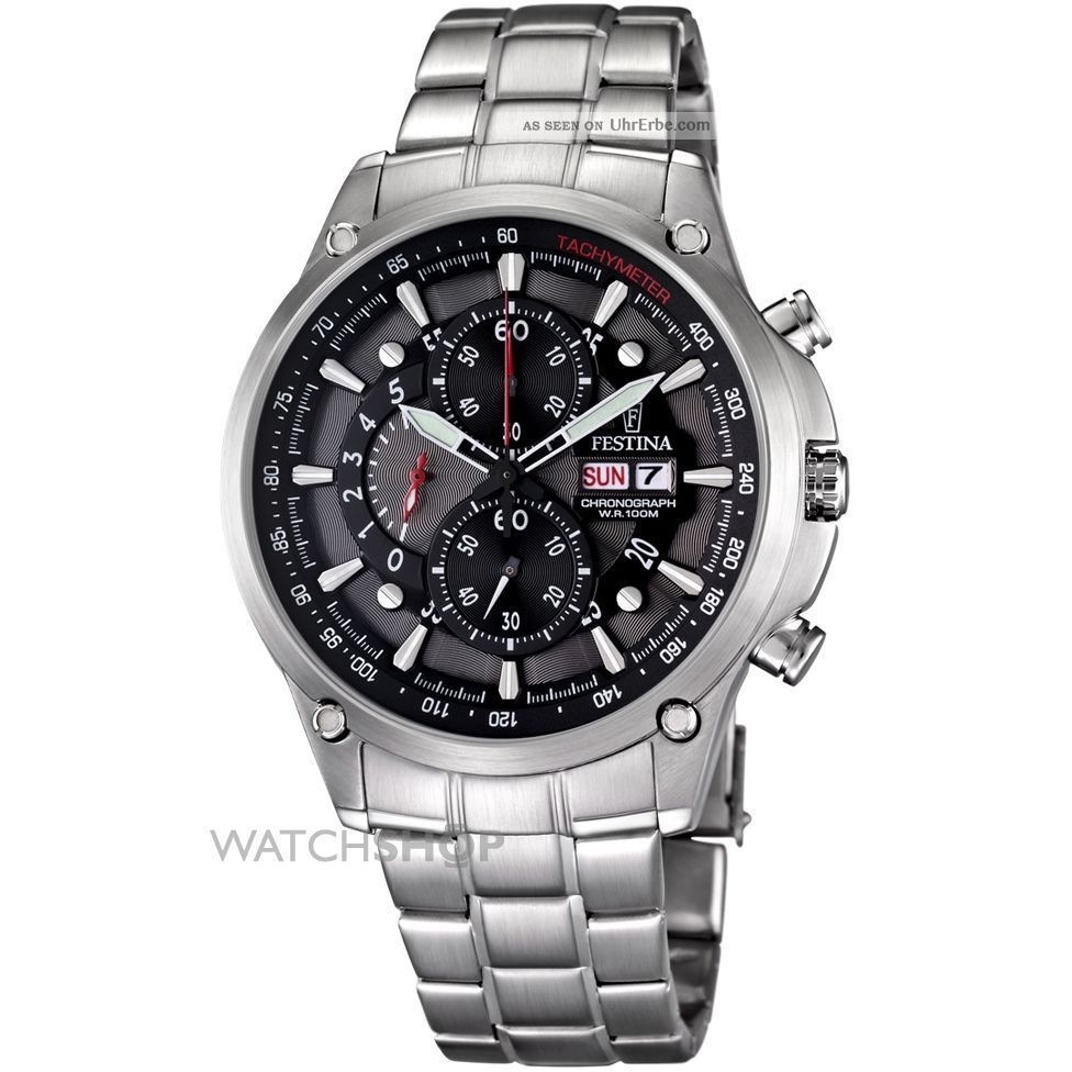 Festina Herren - Armbanduhr Xl Sport Chronograph Quarz Edelstahl F6817/2 Armbanduhren Bild