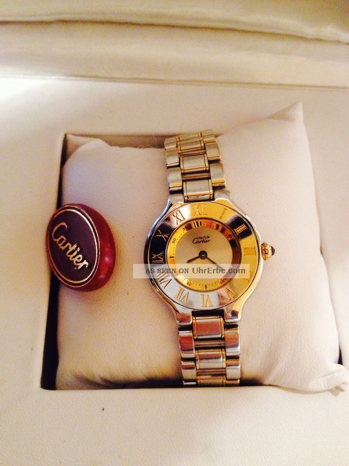 Cartier Must 21 Mit Innenliegender Minutenanzeige Damen Armbanduhr Orig.  Box Armbanduhren Bild