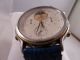 Seiko Quarz Mondphasen Uhr,  480163,  Blaues Lederarmband,  Regulatoren Anzeige Armbanduhren Bild 2