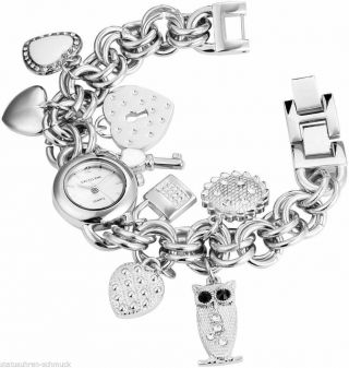 Charmsbraceletwatch Silberne Bettelketten Uhr Kettenglieder Damenuhr Charmsuhr Bild