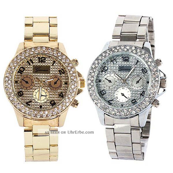 Mode Luxus Frauen - Männer - Kristall - Quarz Strass Kristall Armbanduhr Armbanduhren Bild