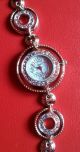 Gliederband Damenuhr Edle Kettenarmband Uhr Strass Steine Rosa Blau Armbanduhren Bild 5