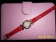 Damenuhr Murano Glas Rotes Lederarmband Echtleder Armbanduhr Wie Mit Etui Armbanduhren Bild 1