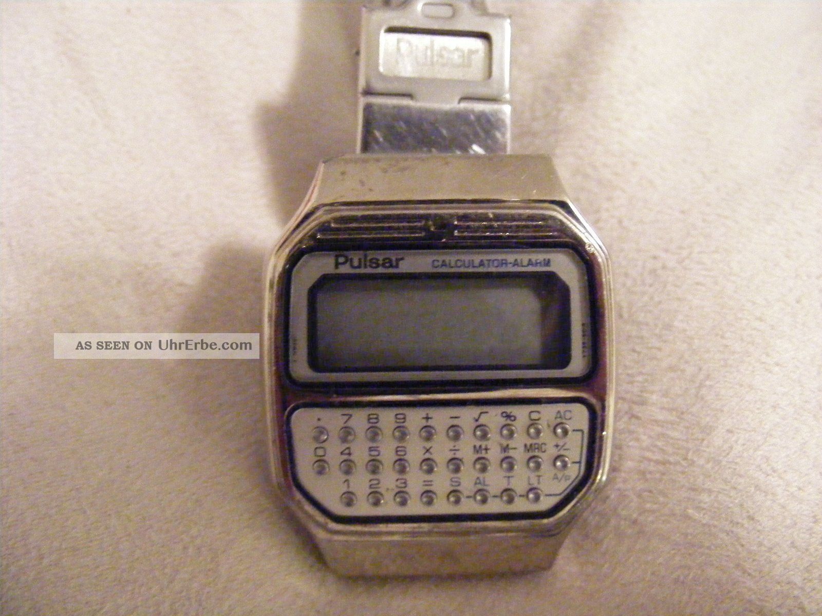 Vintage Pulsar Calculator Alarm Y739 5019 Quarz Uhr Armbanduhr Digital Armbanduhren Bild