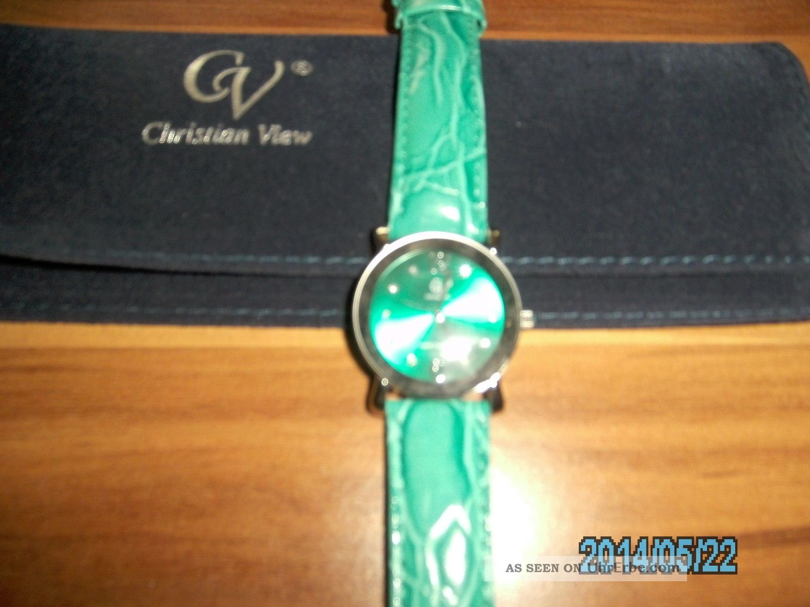 Uhr Christian View Stylisches GrÜn Kroko - Optik Armbanduhren Bild