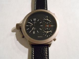 Jay Baxter - Xxl Herren Uhr 3er Dualtimer Armbanduhr Echt Lederarmband - A1371 Bild