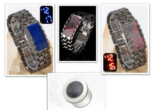 Herrenuhr Led Digital Metall Armbanduhr Jay Baxter Blau Oder Rot Bild