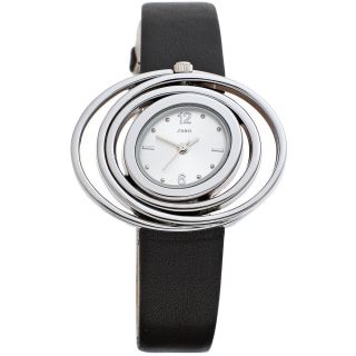 Jobo Damenuhr Damen Armbanduhr Uhr Quarz Messing Edelstahl Lederband J - 42006 Bild