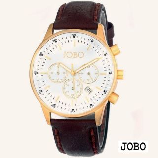 Jobo Herren - Armbanduhr Chronograph Stoppfunktion Edelstahl Vergoldet Herrenuhr Bild