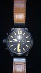 Sehr Selten Haemmer Milano Black Brown Leather Strap Chronograph Dhc - 14 Armbanduhren Bild 1