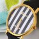 Neue Genfer Frau Mann Klassische Streifen - Druck Leder Analog Quarz - Armbanduhren Armbanduhren Bild 2