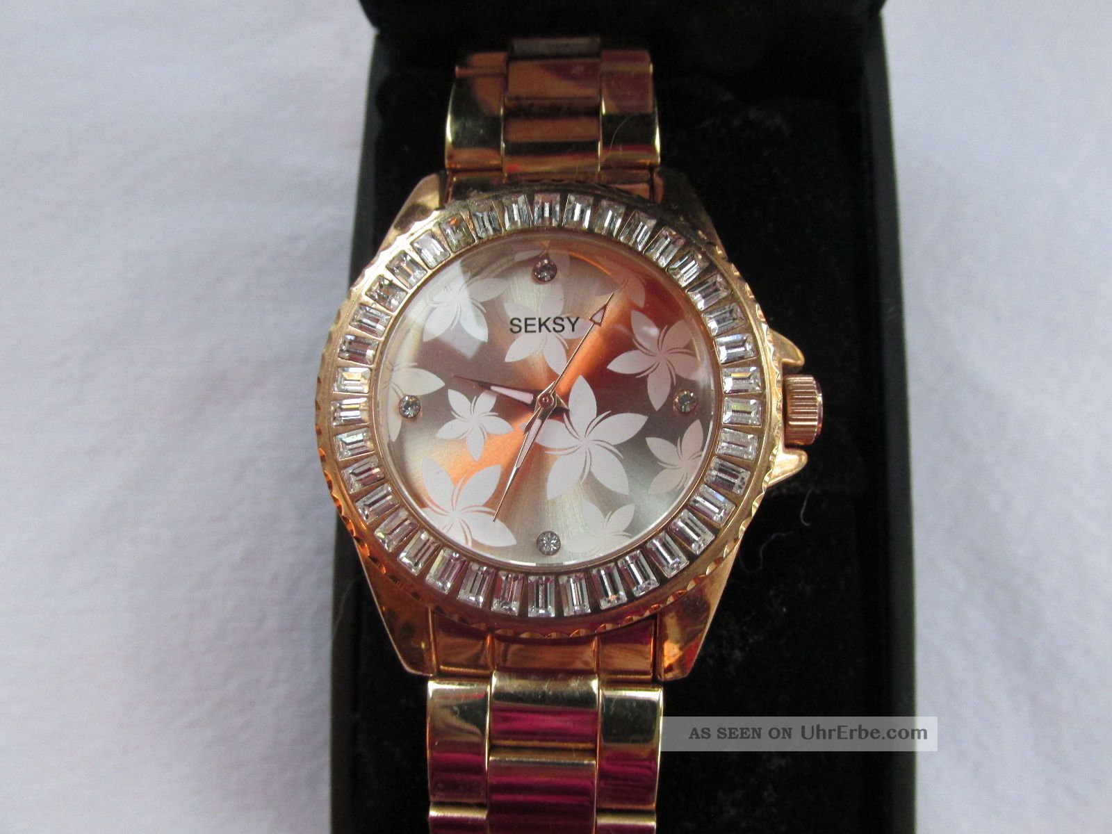 Seksy Armbanduhr - Metallarmband - Viele Swarowskisteine - 1 Jahr - Rotgold Armbanduhren Bild