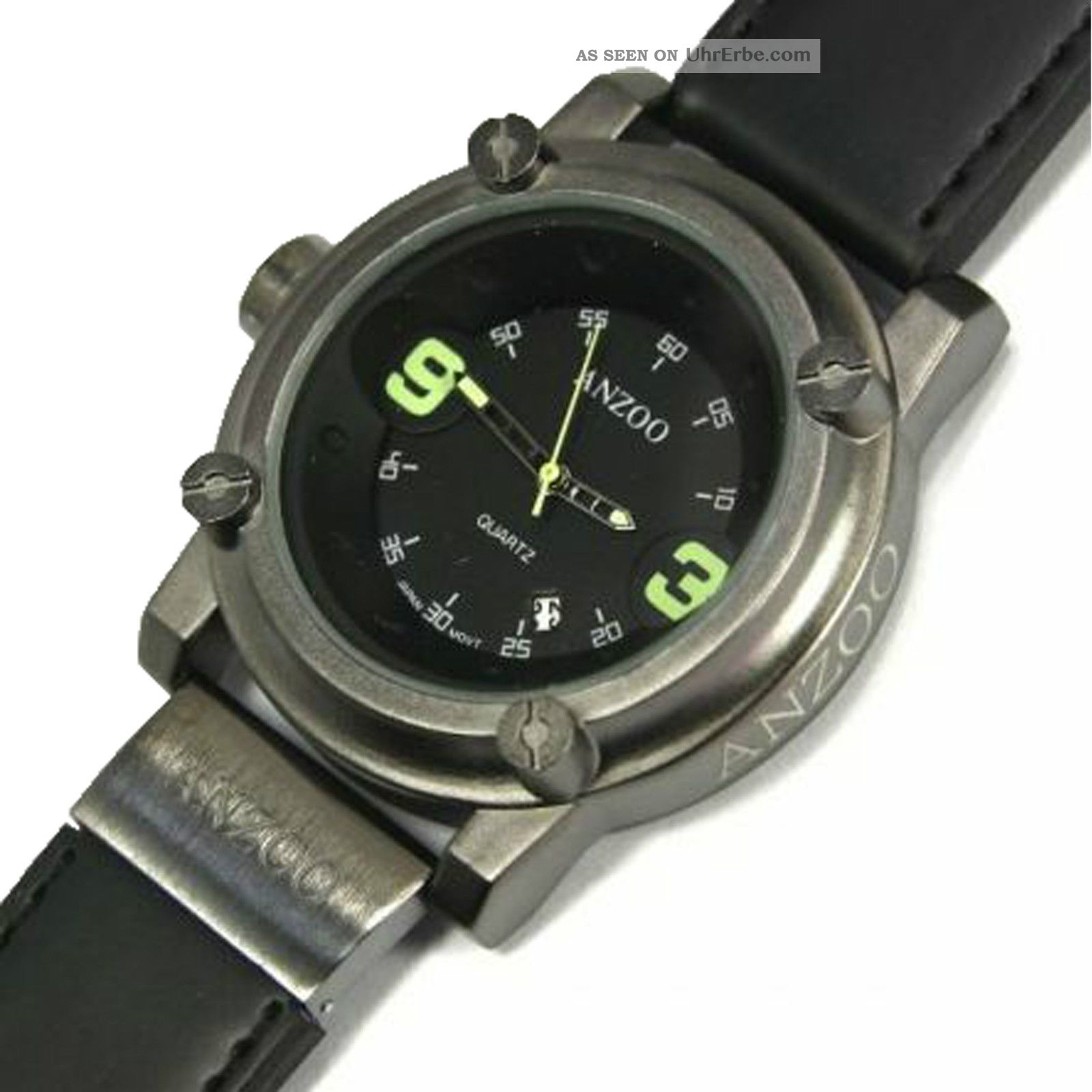 Uhr,  Herrenarmbanduhr,  Echt Leder,  Schwarz,  Uhren,  U - Boot,  Levanjo,  Watch Armbanduhren Bild
