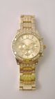 Mode Uhr In Gold Armbanduhr Damenuhr Herrenuhr Mit Strasssteinen Armbanduhren Bild 1