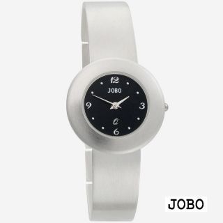 Jobo Damen - Armbanduhr Quarz 925 Schweizer R.  - W.  Mattiert Spangenuhr Silberuhr Bild