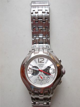 Esprit Chronograph Discovery Silver Es101641001 Uhr Herrenuhr Armbanduhr Bild