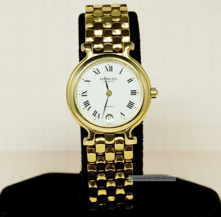 Raymond Weil Damenuhr (ref.  9937) Saphirglas / 18k Goldplated / Datum Armbanduhren Bild