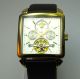 Tonneau Tourbillon - Style Vollkalender Automatikuhr Automatik Gold 2.  Zeitzone Armbanduhren Bild 5