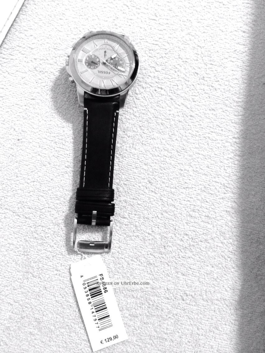 Fossil Fs 4886 Chronograph Leder Armband Herren Analog Uhr 4053858147577 Armbanduhren Bild