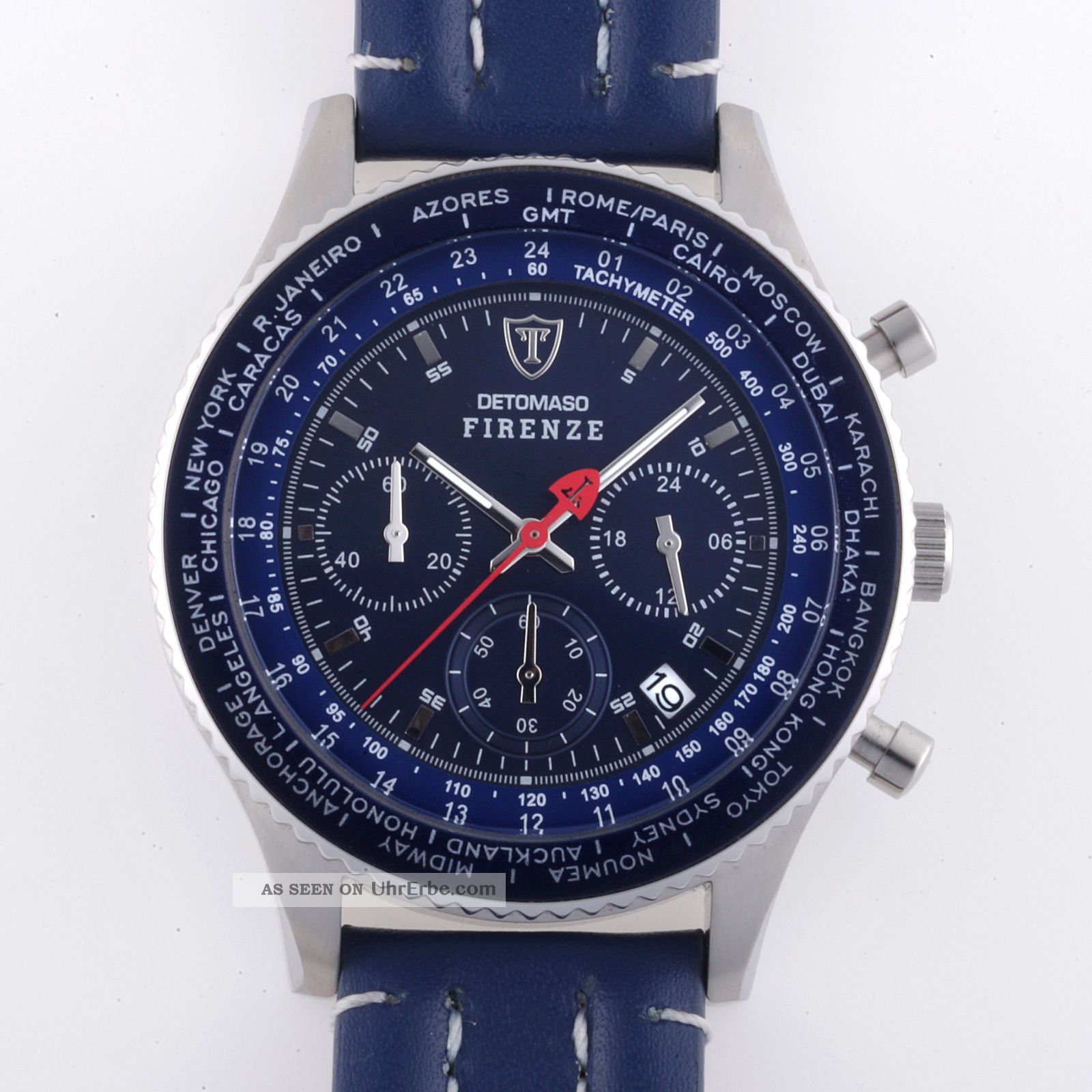 Detomaso Firenze Herrenuhr Chronograph Blau Edelstahl