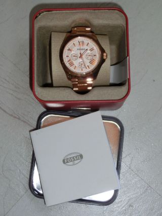 Fossil Cecile Am4511 Multifunktionsuhr Chronograph Rosegold Rotgold Bild