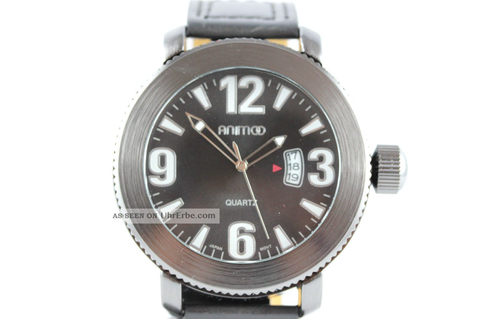 Animoo Herrenuhr Xl Datum Armbanduhr Echt Leder Armbanduhren Bild