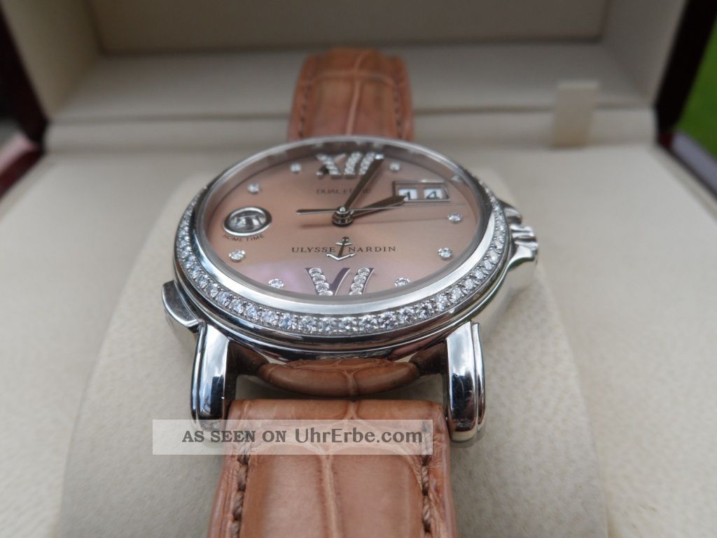 Ulysse Nardin Dual Time Lady,  Stahl/leder,  60,  28 Diamanten,  Eu - 10/2007,  Top Z. Armbanduhren Bild