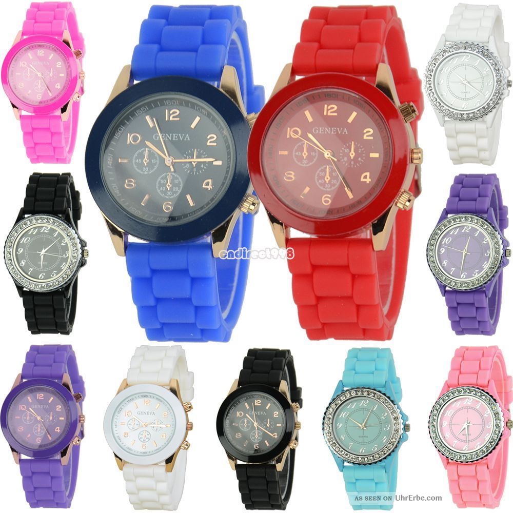 Silikon Uhr Armbanduhr Watch Unisex Damen Herren Quarz Jelly Uhren Bunte Mode Armbanduhren Bild