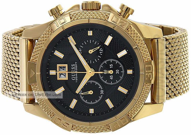 Neue Schätzung Gold Edelstahl Chronograph Multifunktions - Herrenuhr U0205g1 Armbanduhren Bild