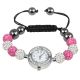 Shamballa Armbanduhr Trixes Damen 8 Kugeln Tschechische Kristalle Rosa Weiß Armbanduhren Bild 2