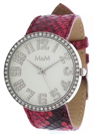 M & M Damen Armbanduhr Weinrot M11509 - 743 Bild