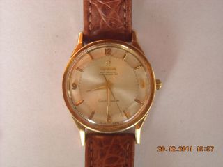 Omega Goldene Armbanduhr Typ Constellation Automatic Jahr 1953 Bild