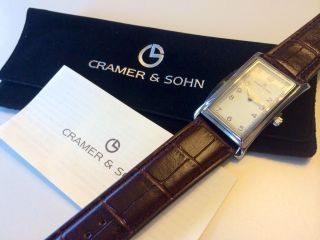 Cramer Und Sohn Armbanduhr Eckig 3 Atm Herren Uhr Lederarmband Quarz - Cs2 Bild