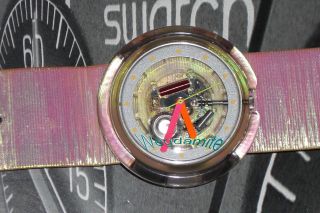 Pop Swatch Shining Pmk191 Inkl.  Neuer Batterie Top Flip Flop Effekt Bild