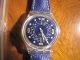 „swatch“ Quarzarmbanduhr Leder Blau, Armbanduhren Bild 1