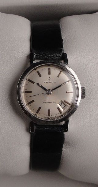 Vintage Damen Armbanduhr Automatic Zenith In Edelstahl – Cal.  1724c – Mit Datum Bild