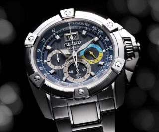 Nagelneu Seiko Velatura Spc071p1 Armbanduhr Blau/edelstahl Chrono WunderschÖn Bild