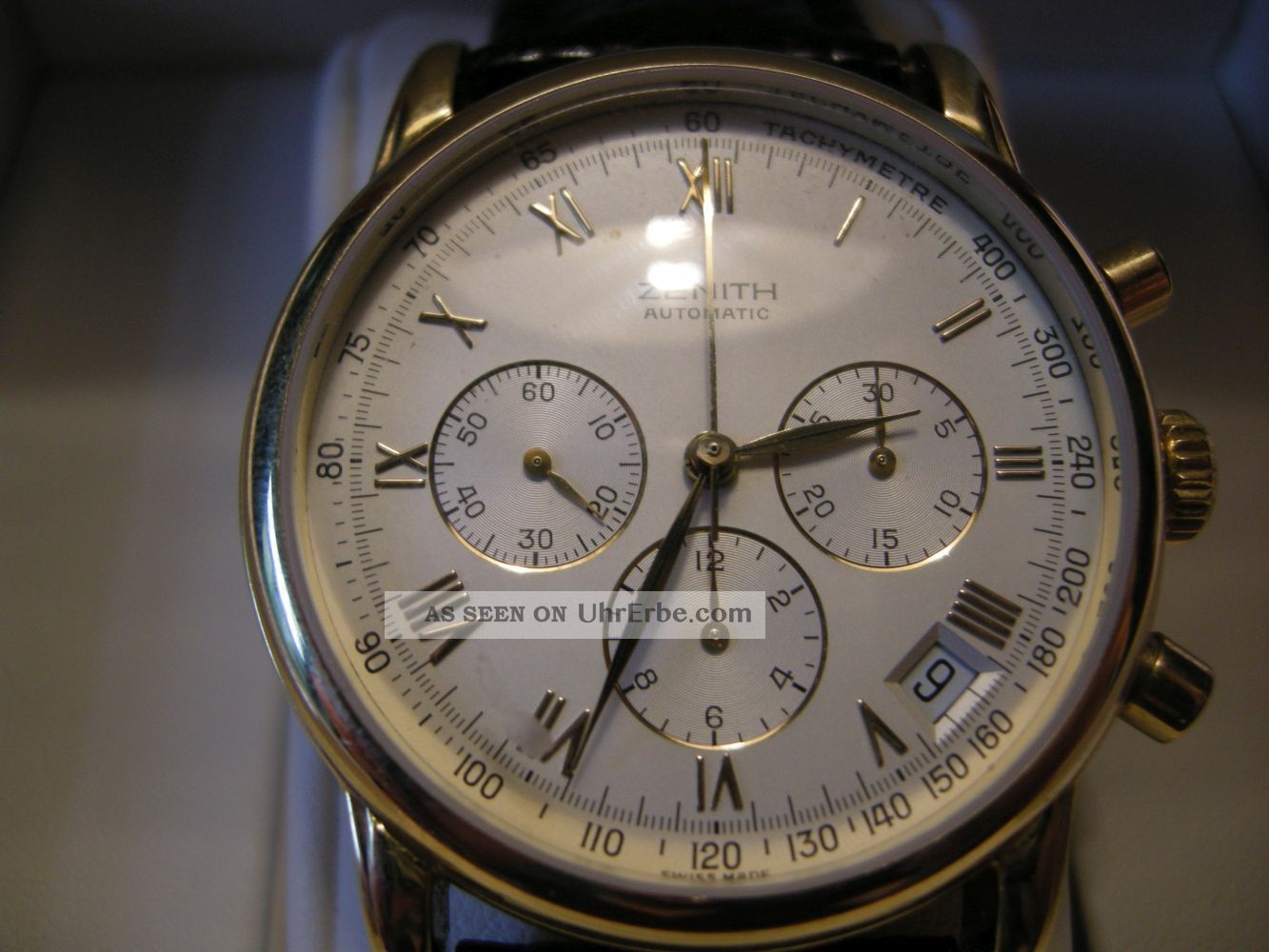 Zenith El Primero18k Gelbgold 750 Chronograph Herren Uhr Automatic Armbanduhren Bild
