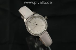 Fossil Damenuhr / Damen Uhr Leder Strass Weiß Silber Bq1082 Bild